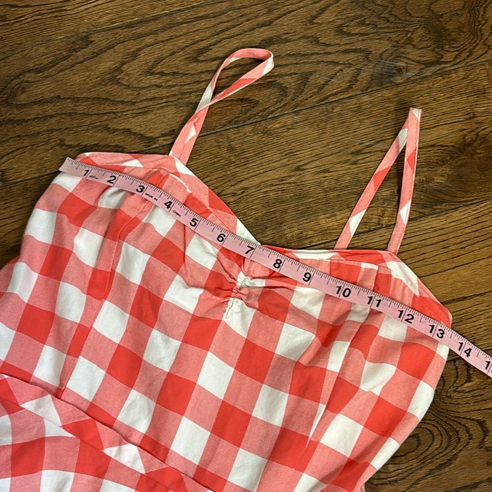 Pink Gingham Midi Dress with Tie Straps - Picture 13 of 16